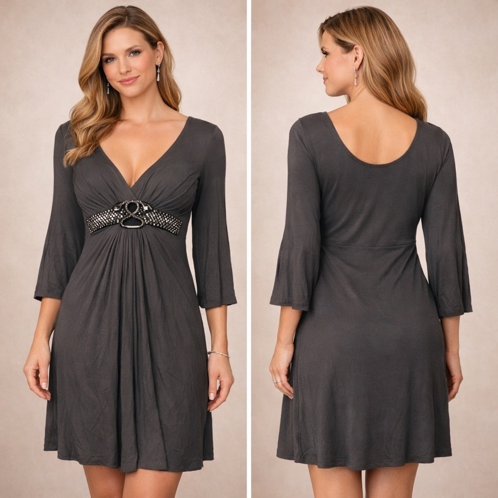 Sky Cocktail Dress 3/4 Sleeve Size S